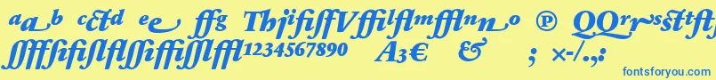 SabonnextLtBlackItalicAlternate Font – Blue Fonts on Yellow Background