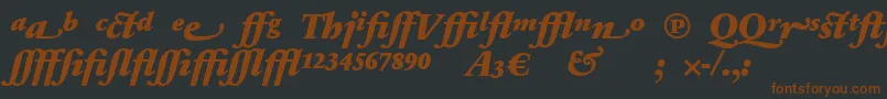 SabonnextLtBlackItalicAlternate Font – Brown Fonts on Black Background