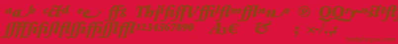 フォントSabonnextLtBlackItalicAlternate – 赤い背景に茶色の文字
