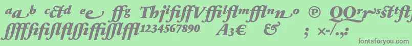 フォントSabonnextLtBlackItalicAlternate – 緑の背景に灰色の文字