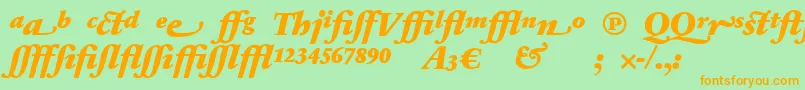 SabonnextLtBlackItalicAlternate Font – Orange Fonts on Green Background