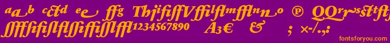 Police SabonnextLtBlackItalicAlternate – polices orange sur fond violet