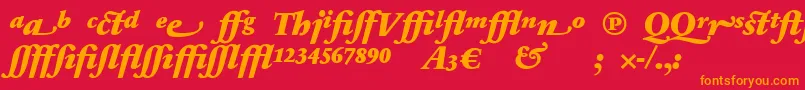フォントSabonnextLtBlackItalicAlternate – 赤い背景にオレンジの文字