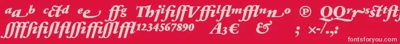 SabonnextLtBlackItalicAlternate Font – Pink Fonts on Red Background