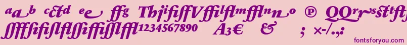 Шрифт SabonnextLtBlackItalicAlternate – фиолетовые шрифты на розовом фоне
