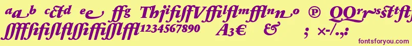 SabonnextLtBlackItalicAlternate Font – Purple Fonts on Yellow Background