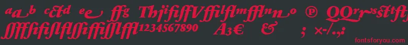 フォントSabonnextLtBlackItalicAlternate – 黒い背景に赤い文字