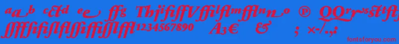 SabonnextLtBlackItalicAlternate Font – Red Fonts on Blue Background