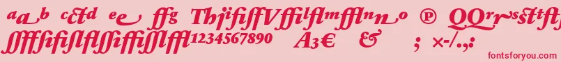Шрифт SabonnextLtBlackItalicAlternate – красные шрифты на розовом фоне
