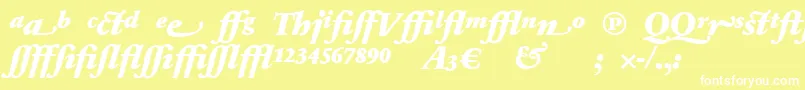 Saiba mais sobre a fonte SabonnextLtBlackItalicAlternate Fonte SabonnextLtBlackItalicAlternate – fontes brancas em um fundo amarelo