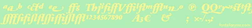 SabonnextLtBlackItalicAlternate Font – Yellow Fonts on Green Background