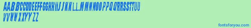フォントStraightFaced – 青い文字は緑の背景です。