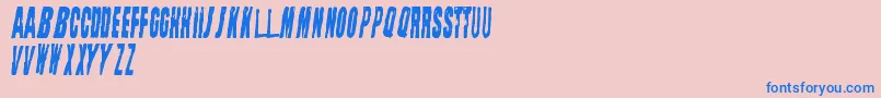 StraightFaced-Schriftart – Blaue Schriften auf rosa Hintergrund