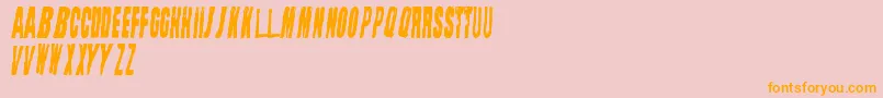 StraightFaced-Schriftart – Orangefarbene Schriften auf rosa Hintergrund