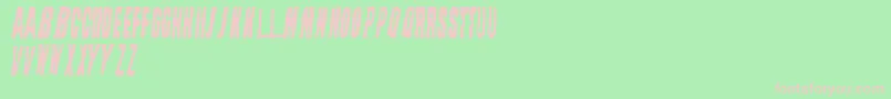 StraightFaced-Schriftart – Rosa Schriften auf grünem Hintergrund