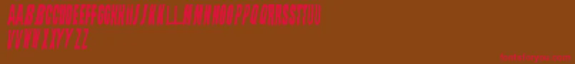 StraightFaced-fontti – punaiset fontit ruskealla taustalla