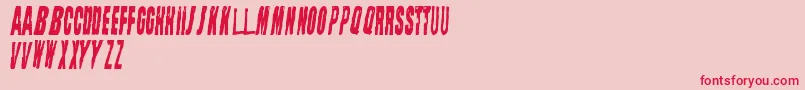 Fonte StraightFaced – fontes vermelhas em um fundo rosa