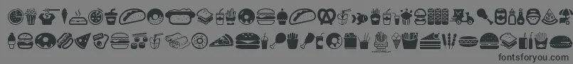 FastFoodIcons Font – Black Fonts on Gray Background