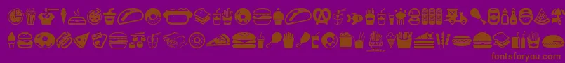 FastFoodIcons Font – Brown Fonts on Purple Background