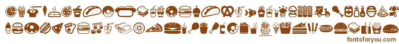 FastFoodIcons Font – Brown Fonts on White Background