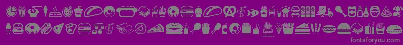 FastFoodIcons Font – Gray Fonts on Purple Background