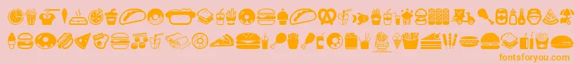 FastFoodIcons Font – Orange Fonts on Pink Background