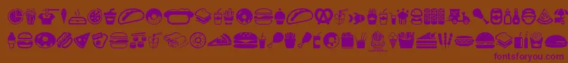 FastFoodIcons Font – Purple Fonts on Brown Background