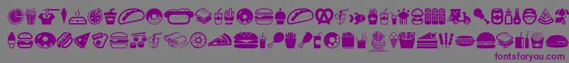 フォントFastFoodIcons – 紫色のフォント、灰色の背景
