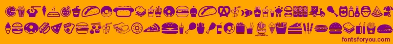 FastFoodIcons Font – Purple Fonts on Orange Background