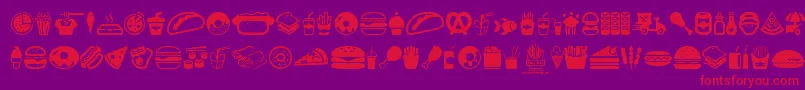 Шрифт FastFoodIcons – красные шрифты на фиолетовом фоне