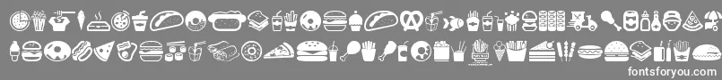 FastFoodIcons Font – White Fonts on Gray Background