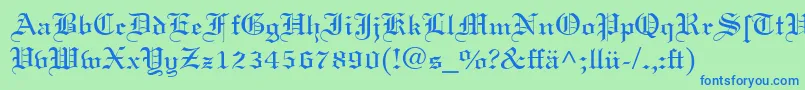 LinotextDfr Font – Blue Fonts on Green Background