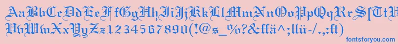 LinotextDfr Font – Blue Fonts on Pink Background