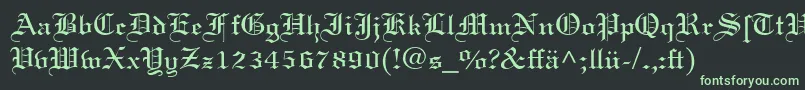 フォントLinotextDfr – 黒い背景に緑の文字