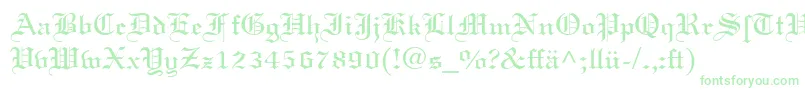 フォントLinotextDfr – 白い背景に緑のフォント