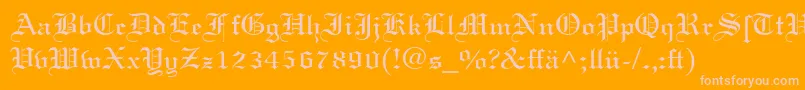LinotextDfr Font – Pink Fonts on Orange Background