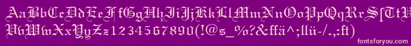 LinotextDfr Font – Pink Fonts on Purple Background