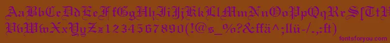 LinotextDfr Font – Purple Fonts on Brown Background