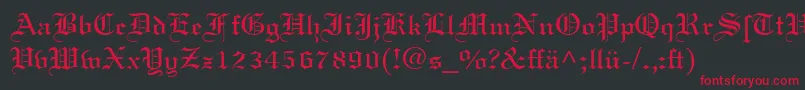 LinotextDfr Font – Red Fonts on Black Background