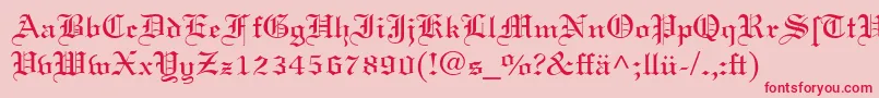 LinotextDfr Font – Red Fonts on Pink Background