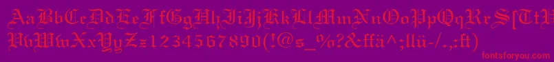 Шрифт LinotextDfr – красные шрифты на фиолетовом фоне