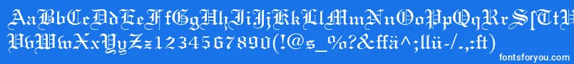 Шрифт LinotextDfr – белые шрифты на синем фоне