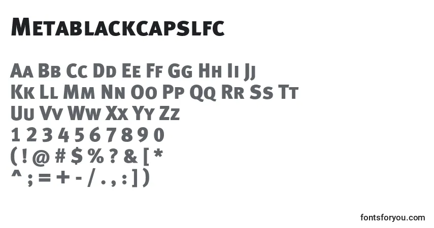 A fonte Metablackcapslfc – alfabeto, números, caracteres especiais
