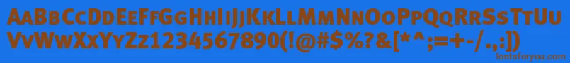 Metablackcapslfc Font – Brown Fonts on Blue Background