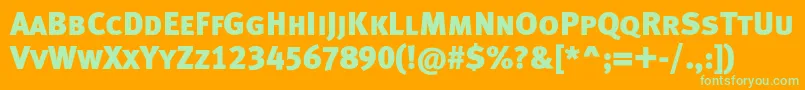 Metablackcapslfc Font – Green Fonts on Orange Background