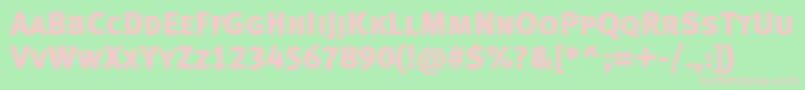 Metablackcapslfc-Schriftart – Rosa Schriften auf grünem Hintergrund