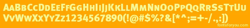 Metablackcapslfc Font – Yellow Fonts on Orange Background