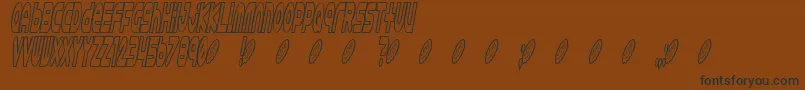 Weitere Informationen zur Astro 869-Schriftart Astro 869-Schriftart – Schwarze Schriften auf braunem Hintergrund