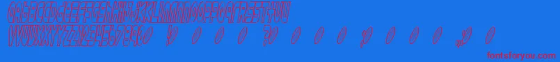 Astro 869 Font – Red Fonts on Blue Background