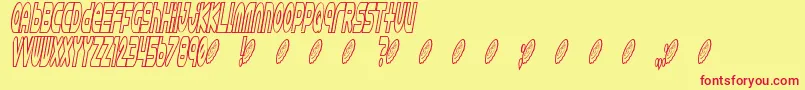 Astro 869 Font – Red Fonts on Yellow Background